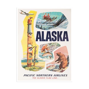 Alaska Art Vintage Alaska Reise-Plakat-Druck (XR2441)