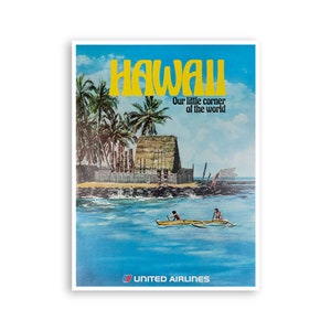 Hawaii Wall Art Retro Travel Poster Print (XR3581)