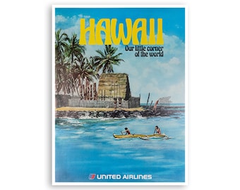 Hawaii Wand Kunst Retro Reise Poster Druck (XR3581)