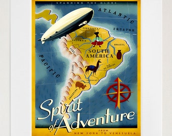 South America Venezuela Vintage Travel Poster Wall Art Print (ZT409)