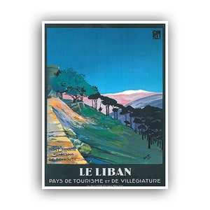 Stampa artistica del Libano Poster di viaggio Vintage Mount Sannine Home Decor (XR1534)