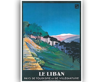Lebanon Art Print Travel Poster Vintage Mount Sannine Home Decor (XR1534)
