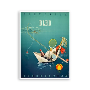 Bled Slovenia Art Yugoslavia Travel Poster Vintage Print Home Decor (XR4027)