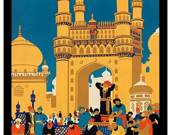 Travel Poster India Vintage Print Wall Art (ZT239) - Etsy