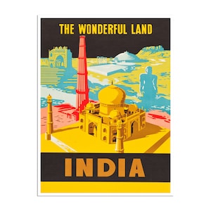 India Travel Poster The Wonderful Land Art Print (XR2538)a