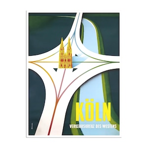 Cologne Travel Poster German Art Vintage Germany Print (XR4863)