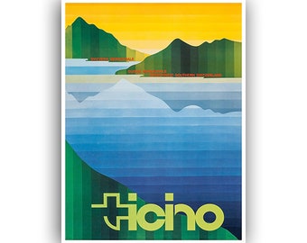 Switzerland Travel Art Print Canton Ticino Vintage Home Decor Poster (XR1377)