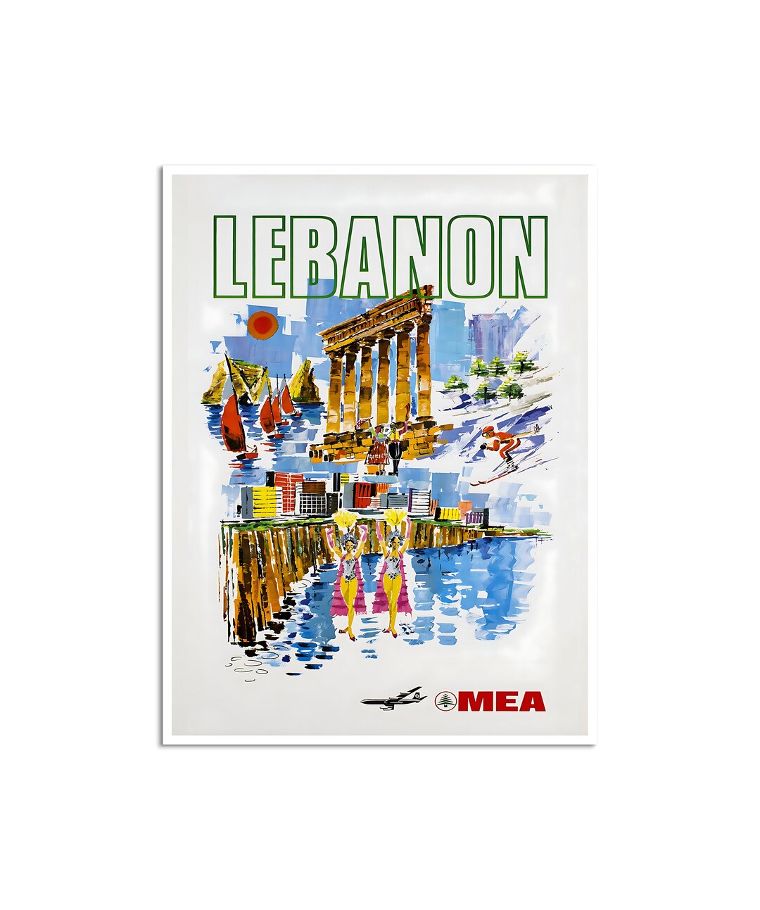 Vintage Libanon Kunst Reise Poster Libanesischer Druck Home Decor
