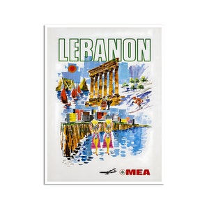 Póster de viaje con arte del Líbano de época, impresión libanesa para decoración del hogar (XR4513)