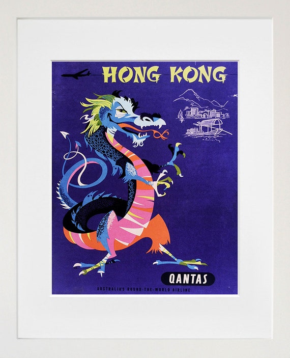 Travel Art Hong Kong Print Poster China Vintage Home Decor | Etsy Travel Art Hong Kong Print Poster China Vintage Home Decor | Etsy