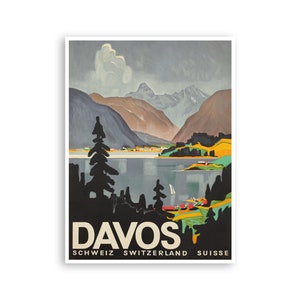 Davos Wall Art Switzerland Poster Swiss Gift Print (XR3882)