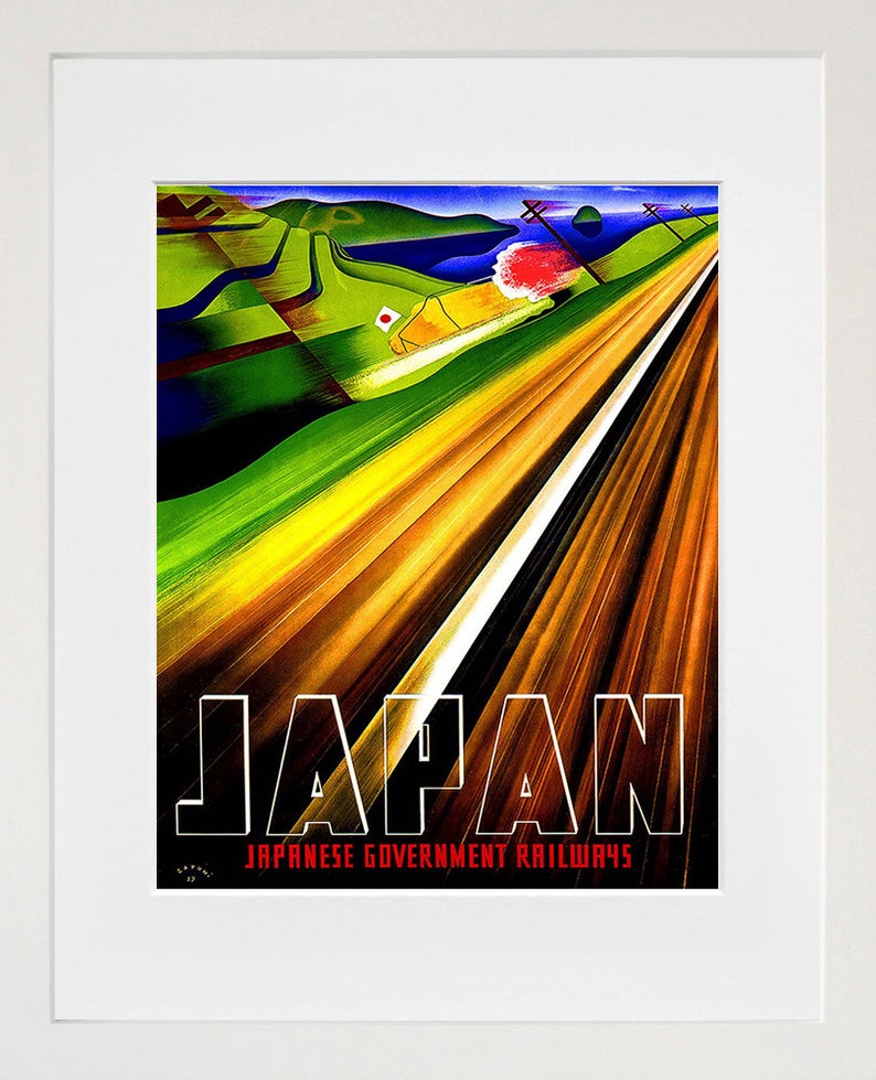 Japan Travel Poster Japanese Government Railways Art Railroad Print ...