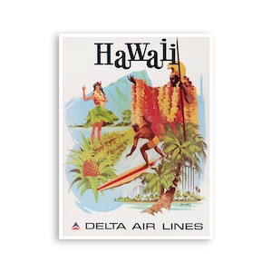 Hawaii Wall Art Hawaiian Print Retro Travel Poster (XR2867)