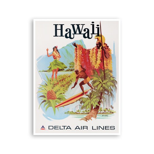 Hawaii Vintage Travel Poster Travel Decoration Wall Art Etsy