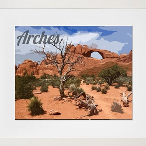 Arches National Park Poster Travel Art Utah Print  (ZB6)a