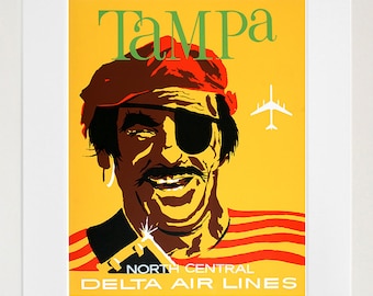 Tampa Florida Art Wall Decor Pirate Retro Travel Poster  (ZT603)