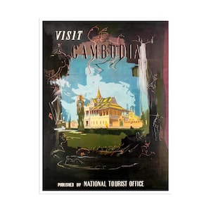 Cambodia Travel Poster Asian Art Print Home Decor (XR1913)