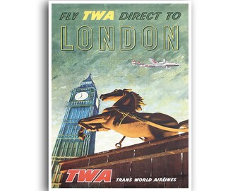 London Travel Poster Home Decor England Retro Art Print (XR722)