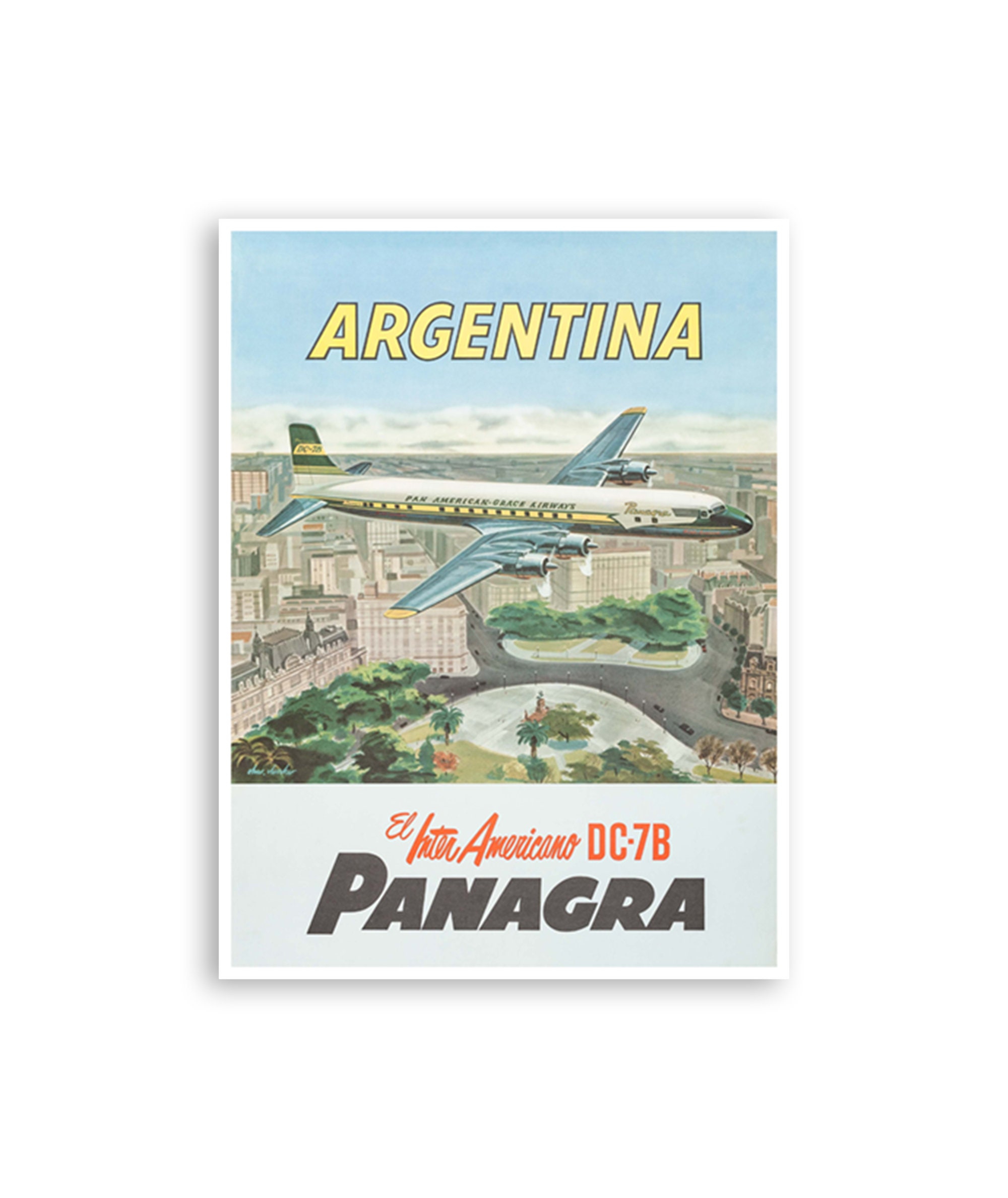 Argentina Panagra South America American Vintage Travel Advertisement Poster 
