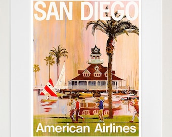 San Diego Gift San Diego Travel Poster California Wall Art Print Home Decor (ZT609)