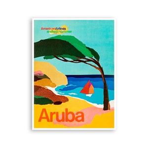 Aruba Travel Art Poster Wall Decor Retro Print  (XR3361)
