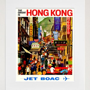 Hong Kong Art Retro Poster Art China Travel Poster Wall Art Print (ZT521)