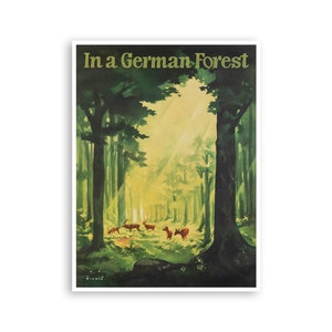 Póster vintage de un bosque alemán con arte de viaje por Alemania (XR3721)
