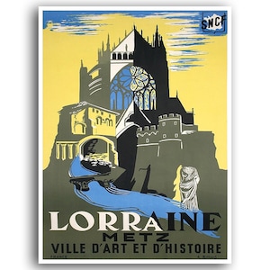 French Gift Art Print Travel Poster Lorraine France Retro Home Decor (XR842)