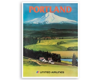 Art mural Portland, affiche de voyage, impression vintage, décoration d'intérieur (XR3497)