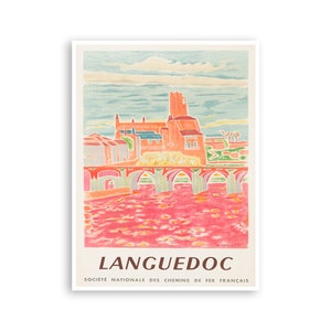 Languedoc France Art Travel Poster Print Vintage French Print (XR3978)