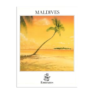 Maldives Travel Poster Asian Art Print Globe Trotter Beach Decor (XR4701)