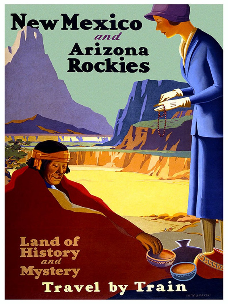 Art New Mexico Travel Print Vintage Poster TR153 image 3
