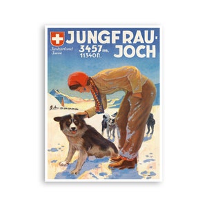 Jungfrau Art Switzerland Travel Poster Print Home Decor (XR3421)