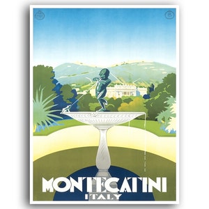 Italy Art Montecatini Terme Print Italian Travel Poster (XR827)a