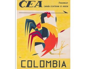 Columbia Travel Poster Vintage Columbian Art Print (XR4750)