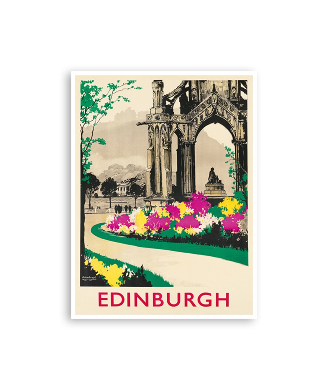 Edinburgh Scotland Art Travel Poster Print Scottish Home Decor (XR3180 ...