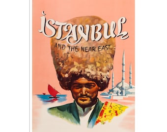 Istanbul Travel Poster Turkey Art Print Vintage Turkish Home Decor (XR2707)