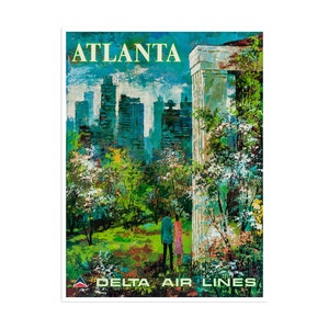 Travel Poster Atlanta Print Art Georgia Vintage Home Decor (XR2205)