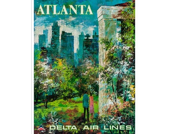 Travel Poster Atlanta Print Art Georgia Vintage Home Decor (XR2205)