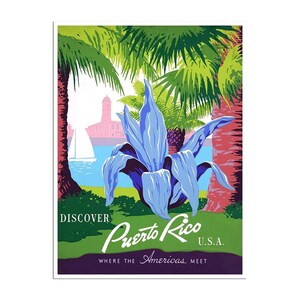 Puerto Rico Travel Poster Discover Puerto Rico Art WPA Print (ZT536)