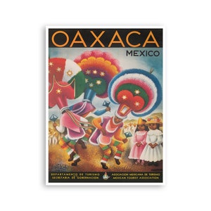 Oaxaca Art Mexico Travel Poster Mexican Dance Print (XR3730)a
