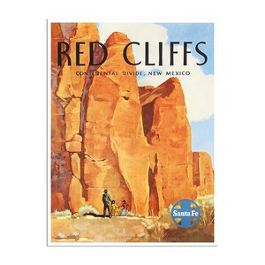 New Mexico Poster Red Cliffs Print Santa Fe Railroad Art (zt333)a - Etsy