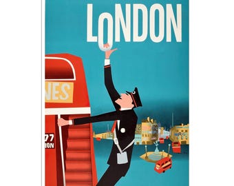 ロンドン旅行ポスター ヴィンテージ観光広告 (XR1964)