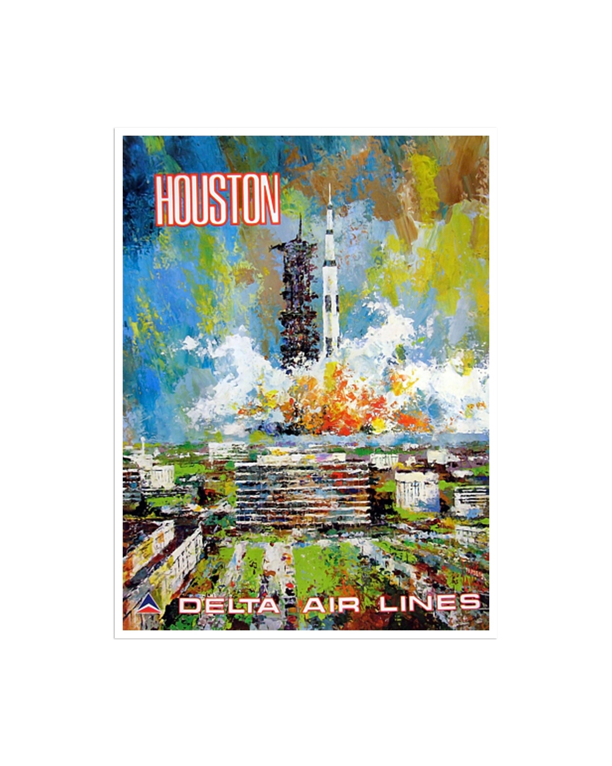 Houston Travel Poster Vintage Texas Art Print XR1392 Etsy UK