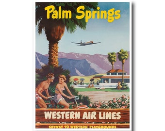 Póster de viaje con impresión artística de Palm Springs, decoración vintage para el hogar (XR871)