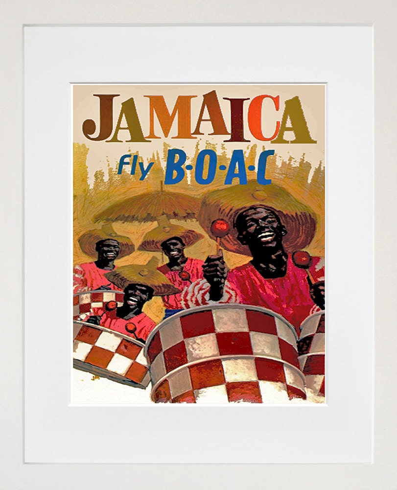 Jamaica Travel Poster Jamaican Art Print Home Decor (ZT396) sold by