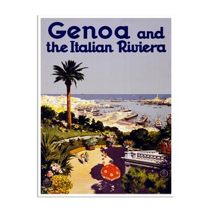 Genoa Italy Retro Poster Italian Art Travel Poster Wall Art Print (XR172)