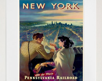 New York Poster Retro Railroad Art Vintage Travel Poster (XR192)a
