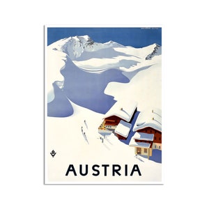 Austria Ski Poster Travel Art Vintage Austrian Gift Print (XR4490)