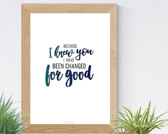 PRINTABLE Because I Knew You Quote Wall Art Print. Bedroom Wall Print. Quote Print. Printable Wall Art Sign.